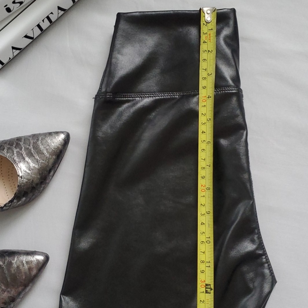 SOLD Stretchy High Waisted Faux Leather Pants - Picture 2 of 6